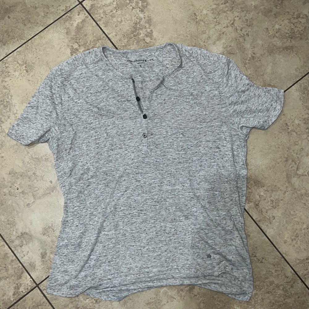 John Varvatos Mens henley size M grey